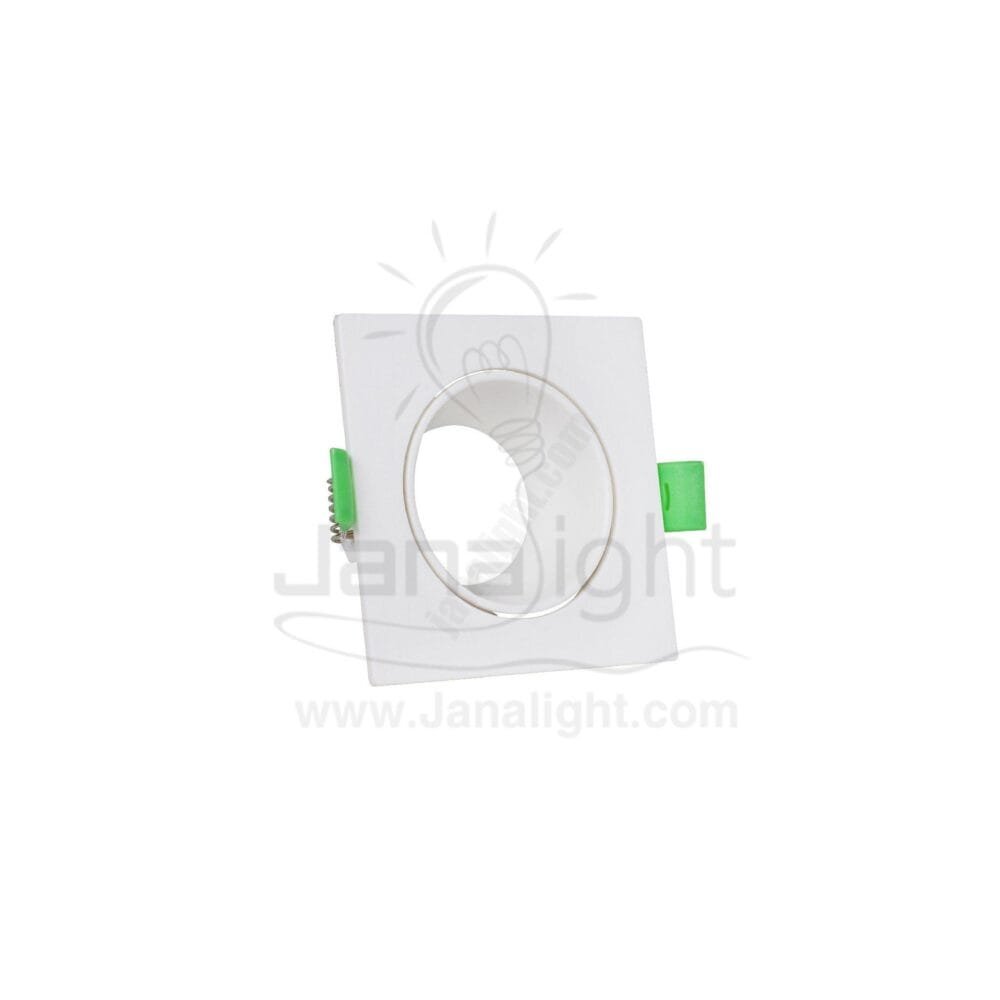سبوت لايت فارغ متحرك مربع بلاستك ابيض اوف وايت جنى لايت JN404 single square offwhite Spotlight frame